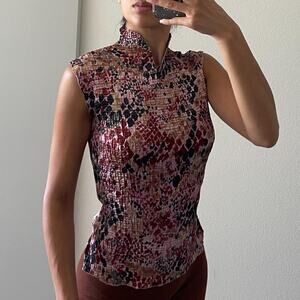 Vintage Printed Stretchy Top